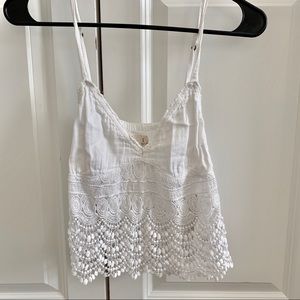 Hollister White Boho Crop Top